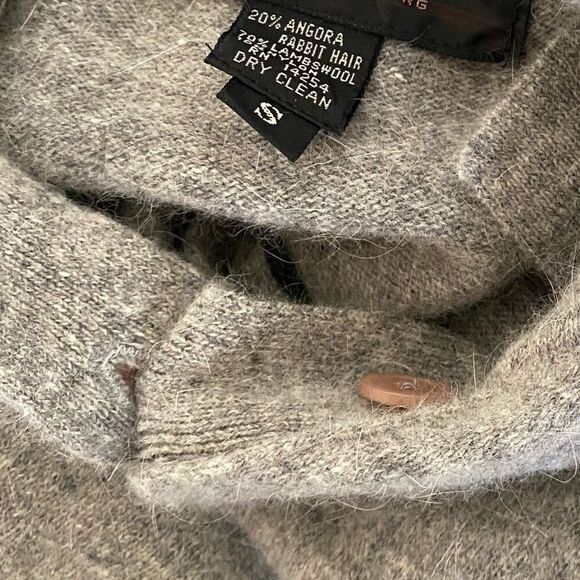 Pierre Cardin Vintage Heather Gray Angora Lambswool Sweater Midi Dress Sz S - Picture 7 of 10